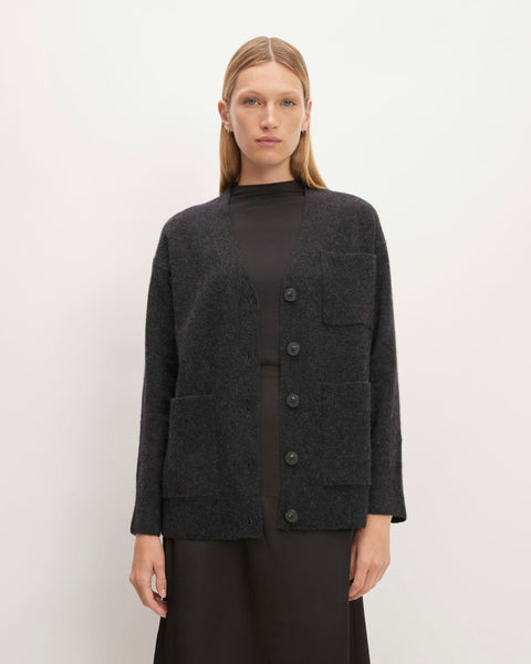The Cozy-Stretch Relaxed Cardigan | Charcoal – Everlane