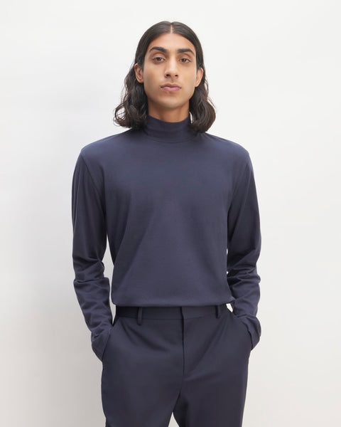The Organic Cotton Long-Sleeve Turtleneck | Deep Navy – Everlane