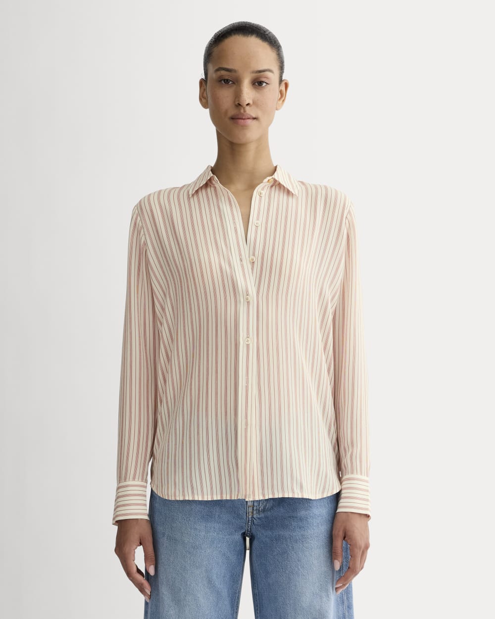 womens-clean-silk-relaxed-shirt-bone-dusky-rose | primary