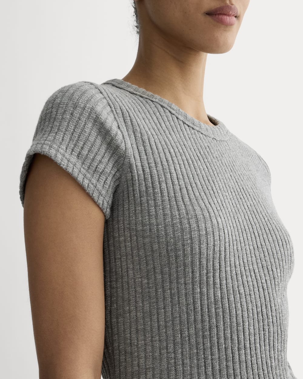 The Cozy Rib Tee | Mid Heather Grey – Everlane