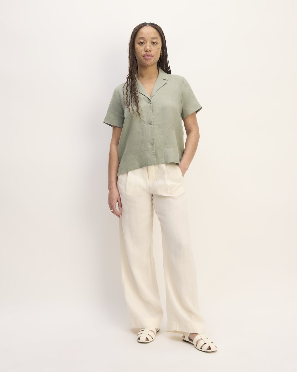The Notch Shirt in Linen | Sage Green – Everlane