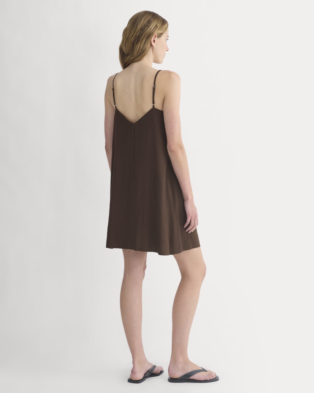 womens-mini-shift-dress-in-stretch-linen-dark-brown