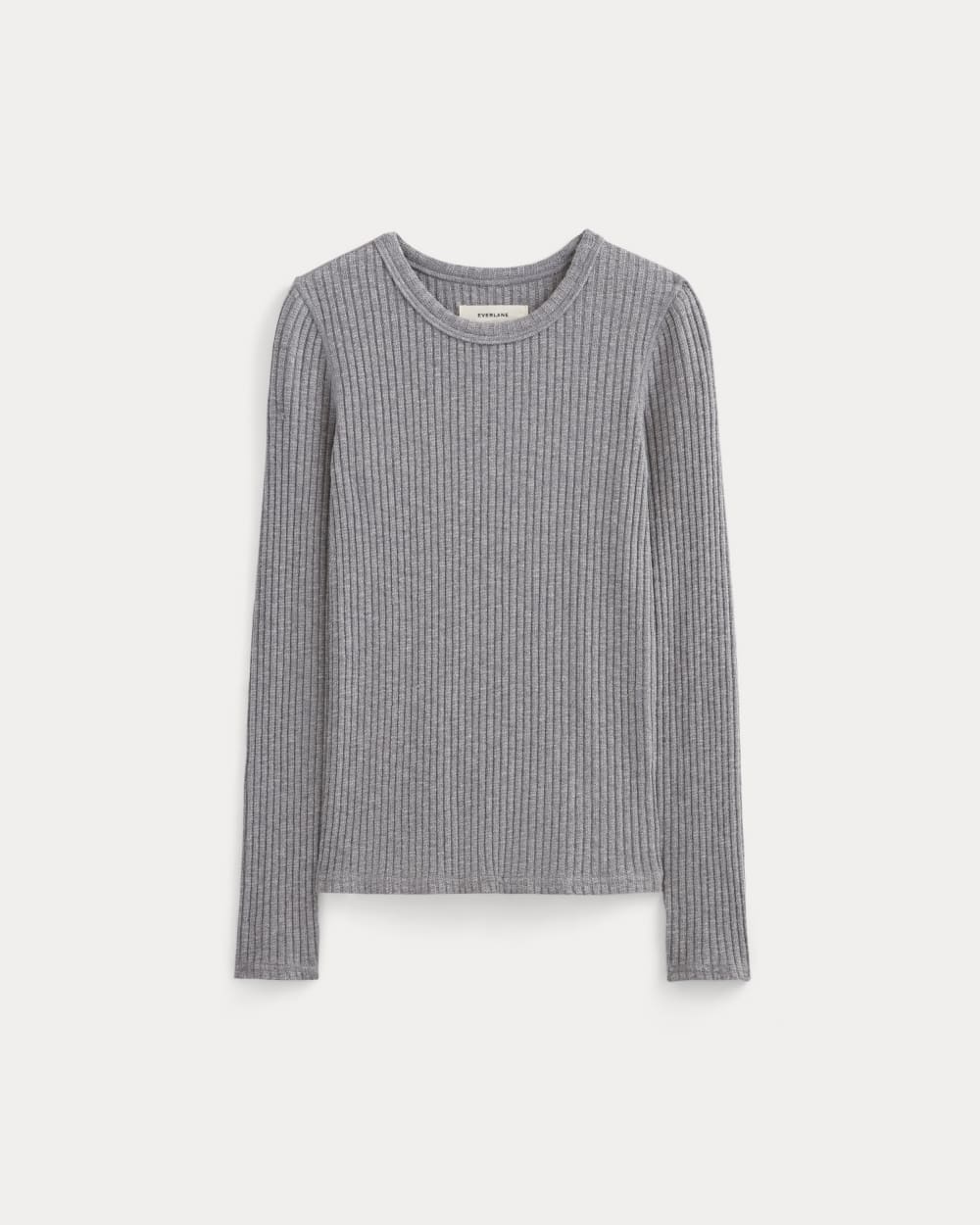 The Cozy Rib Long-Sleeve Tee Mid Heather Grey – Everlane