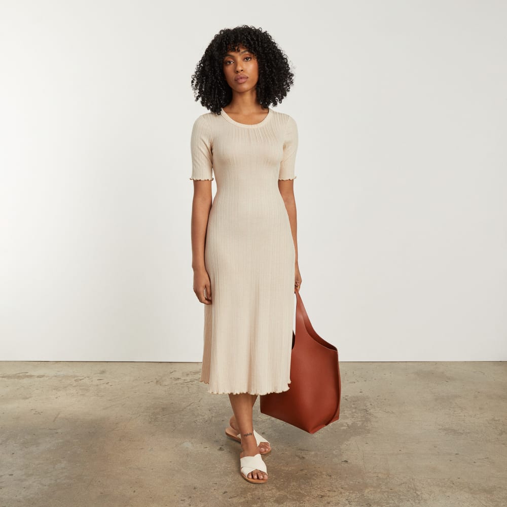 The Open Back Rib Dress | Parchment – Everlane