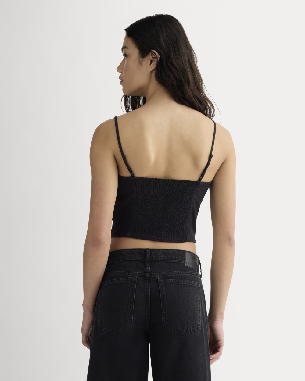 The Seamed Top in Stretch Linen | Black – Everlane