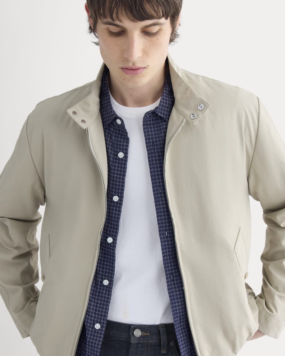 Re:Cycled Nylon Harrington Jacket | Trench Coat Khaki – Everlane