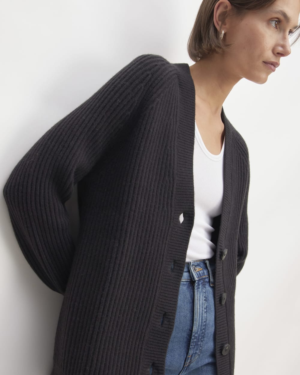 The Felted Merino Cocoon Cardigan Black – Everlane