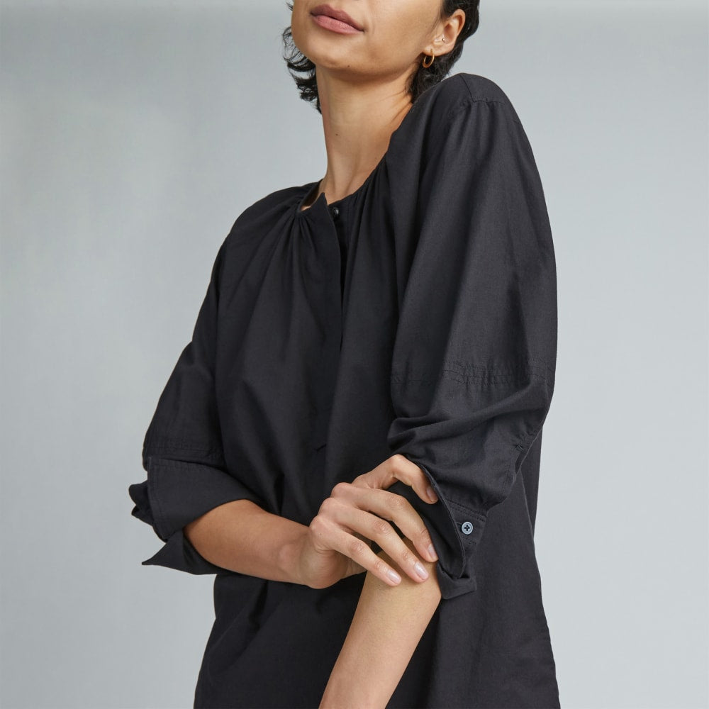 womens-silky-cotton-balloon-sleeve-top-black