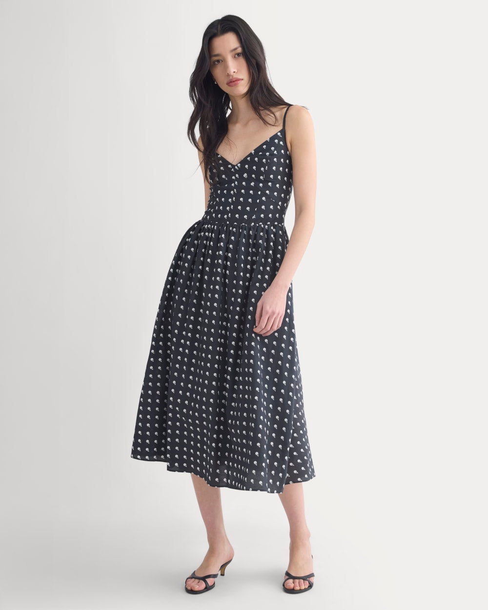 Midi Dress in Cotton Silk Voile