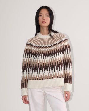 The Fair Isle Crew | Bone / Brown Fair Isle