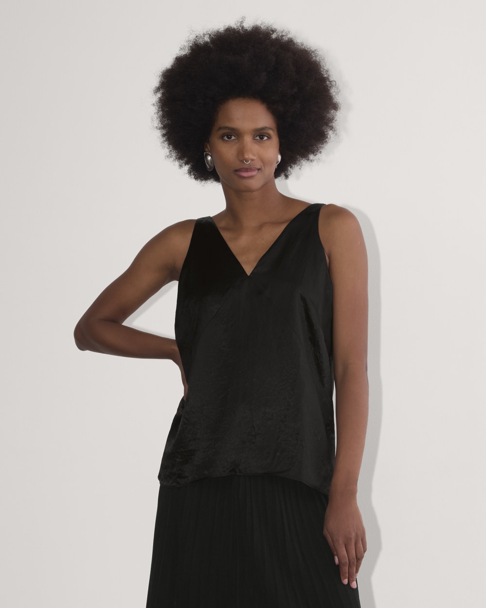 womens-satin-tank-black | primary