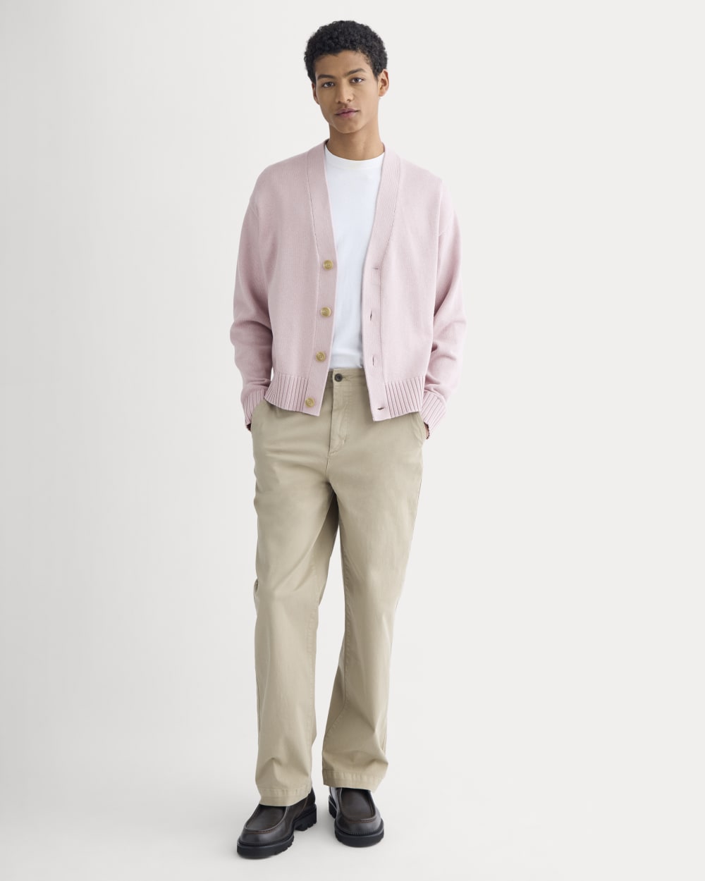 OUNCE rose crop cardigan （right khaki） Baby Pink Button Down Cropped Cardigan | Lime Lush Boutique