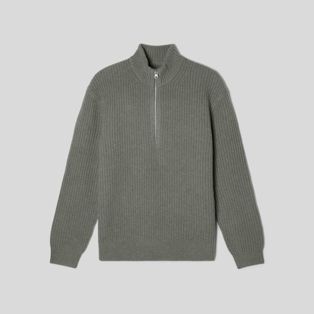 mens-felted-merino-half-zip-sweater-storm-green | alt