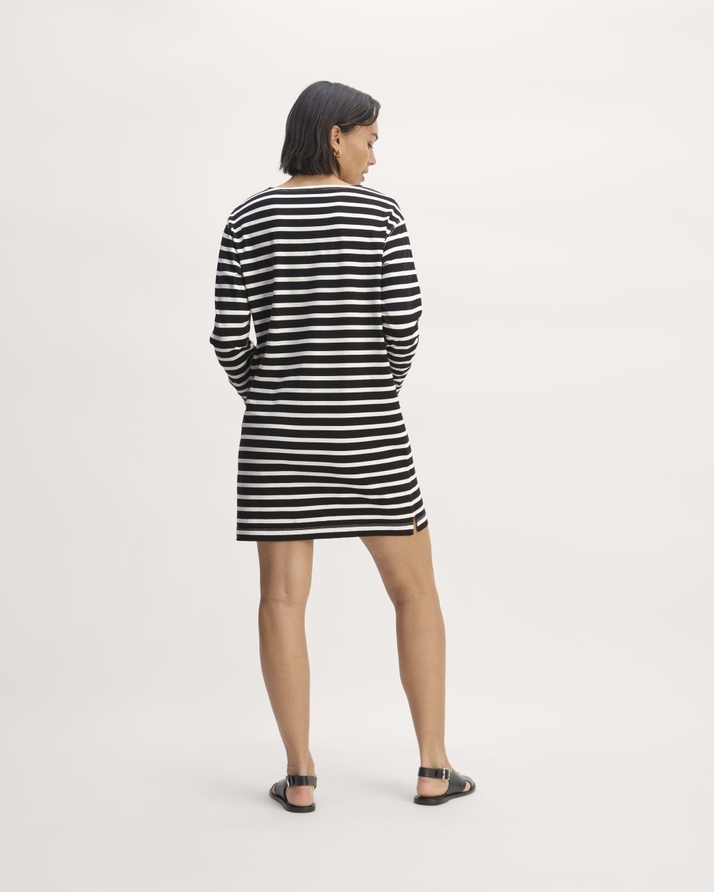 womens-organic-cotton-striped-tee-dress-black-bone