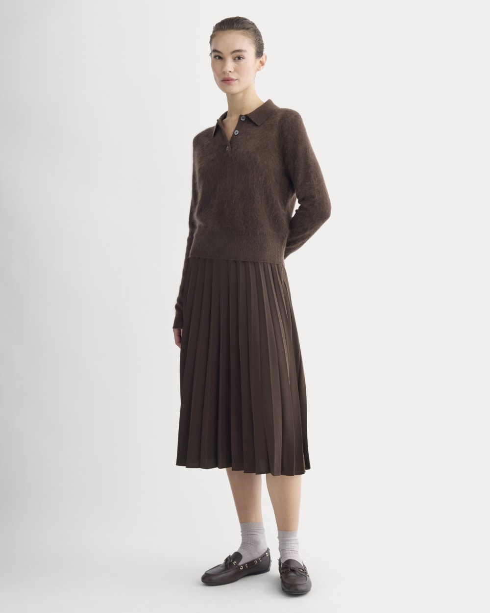 Lush Cashmere Cropped Polo Sweater | Raven – Everlane