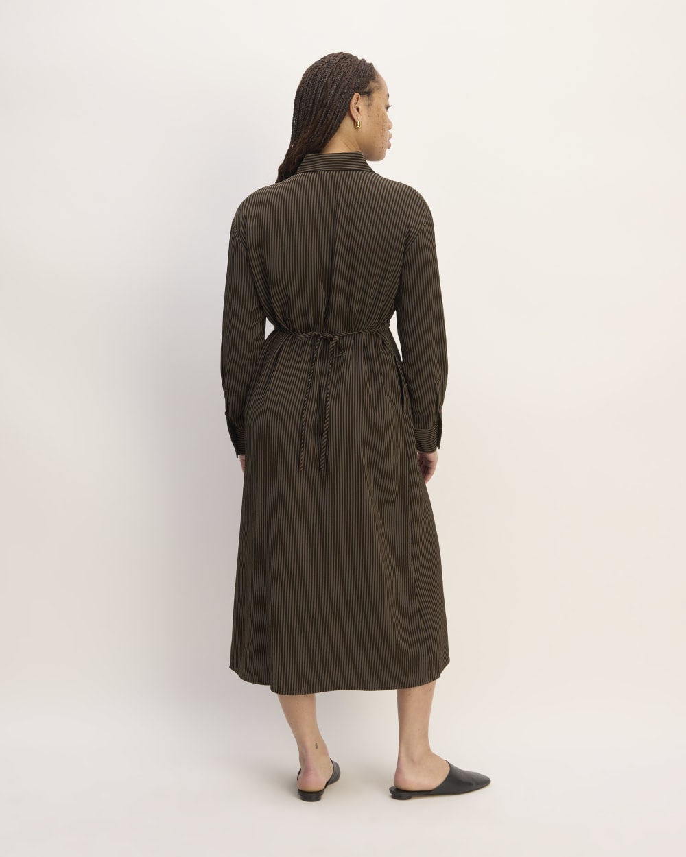 The Mini Jacquard Stripe Shirt Dress | Cocoa / Black – Everlane