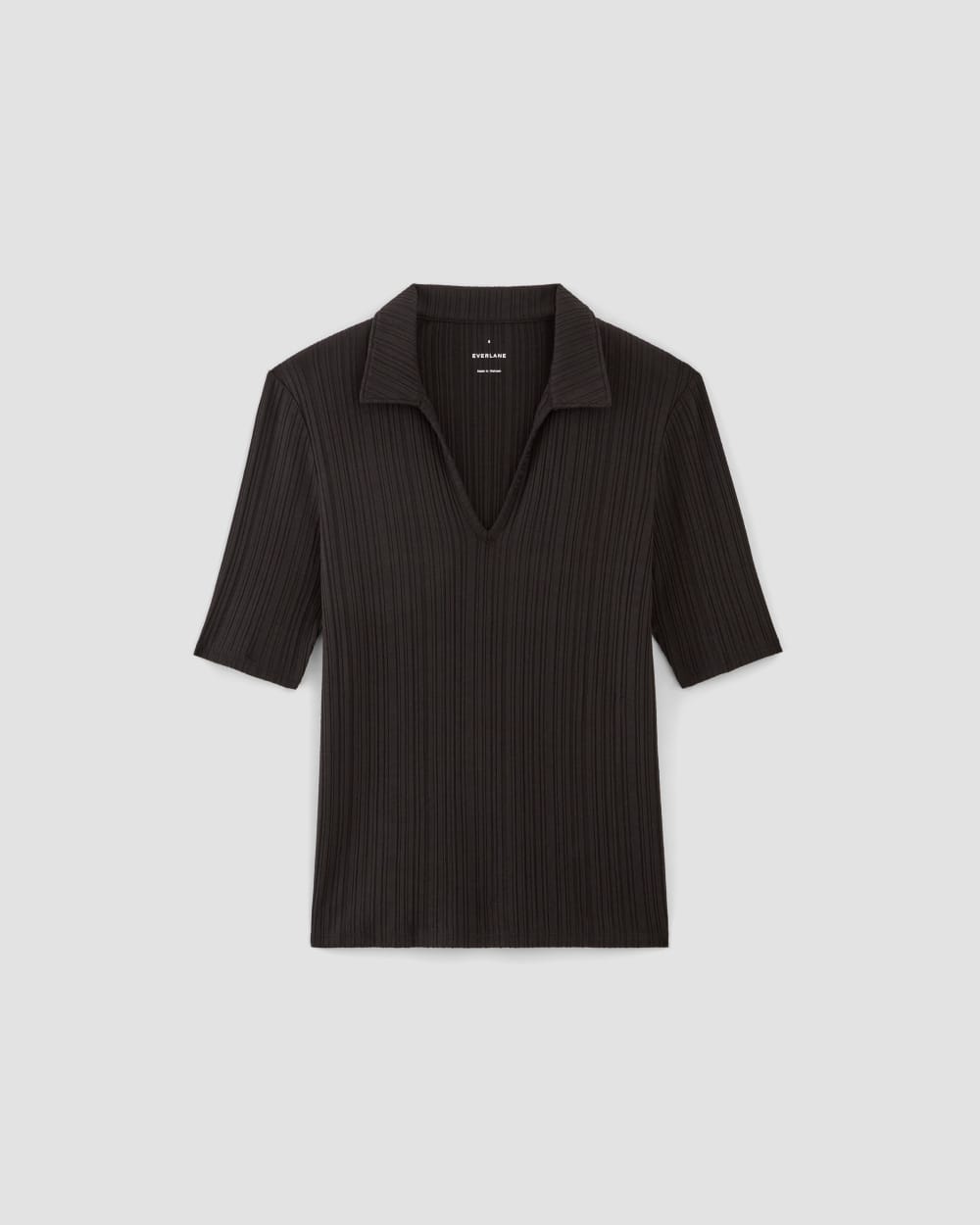 womens-rib-soft-knit-open-collar-polo-black | alt