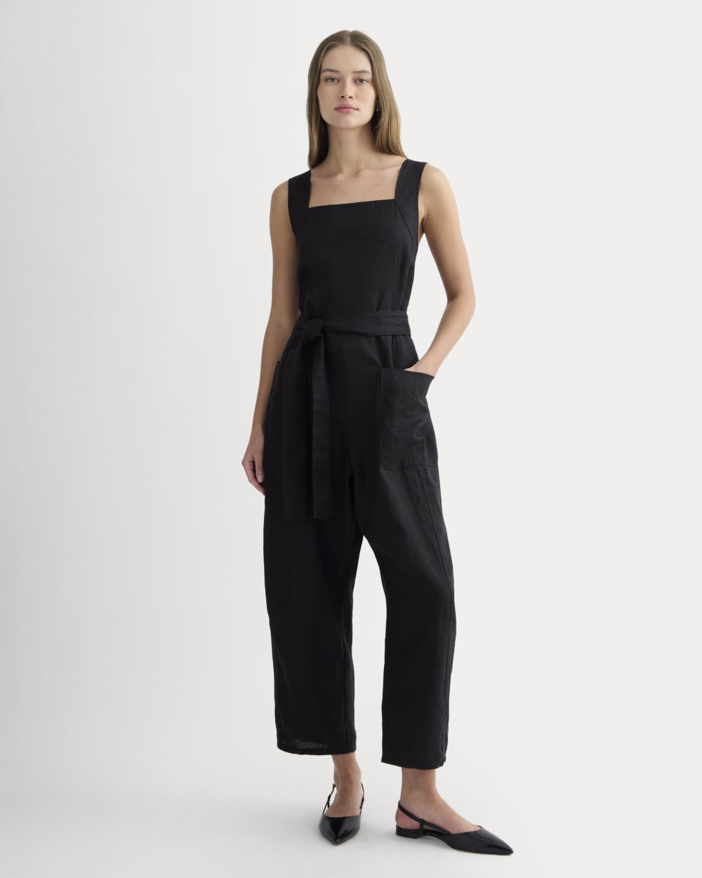 womens-utility-coverall-linen-black | primary