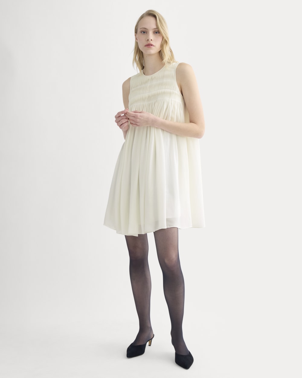 womens-twisted-pleated-mini-dress-silk-bone