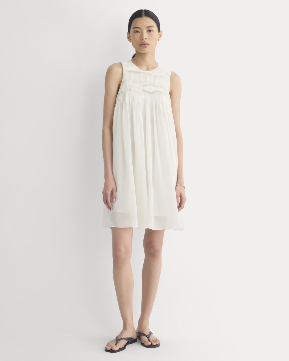 womens-twisted-pleated-mini-dress-silk-bone