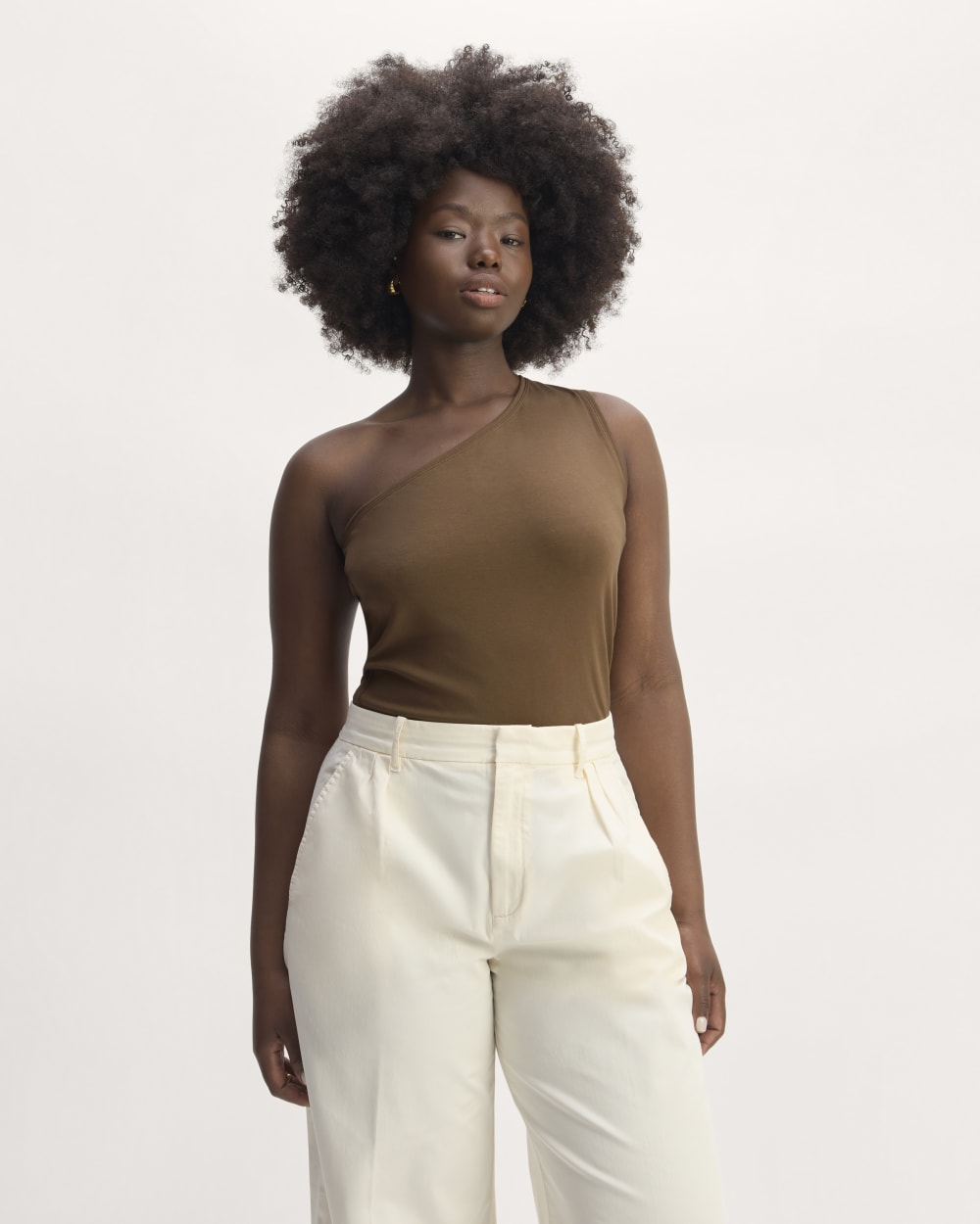 The Form One-Shoulder Tank | Cocoa – Everlane