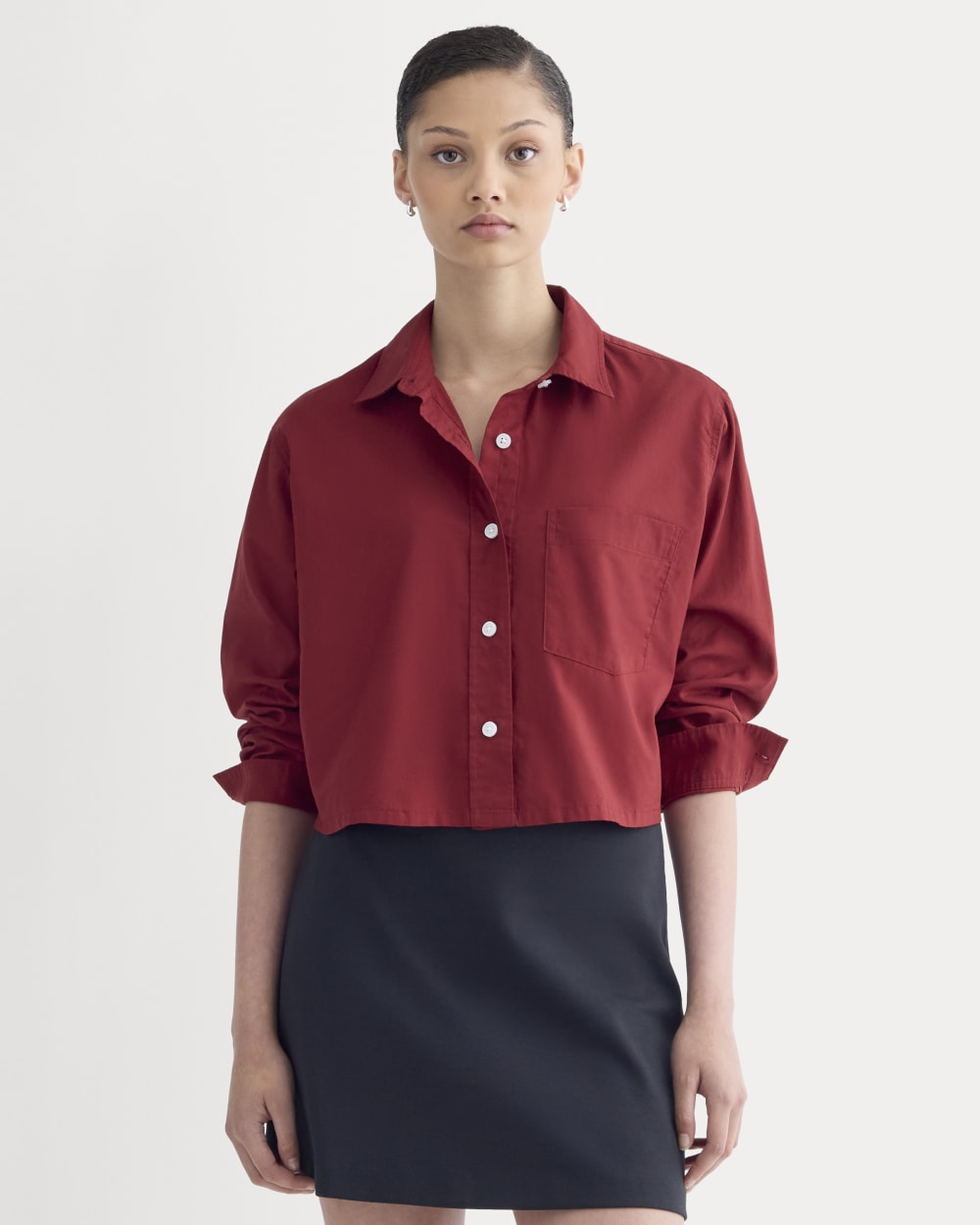 The Way-Short Shirt in Silky Cotton | Mariner Blue / White