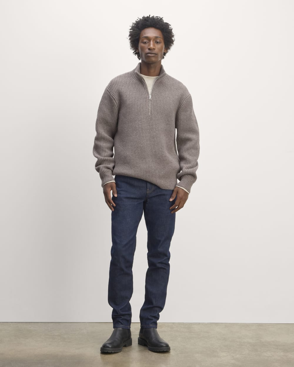 The Felted Merino Half-Zip Sweater | Taupe Melange – Everlane