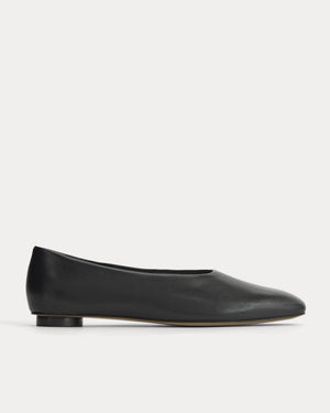 Gallery Square-Toe Flat | Black