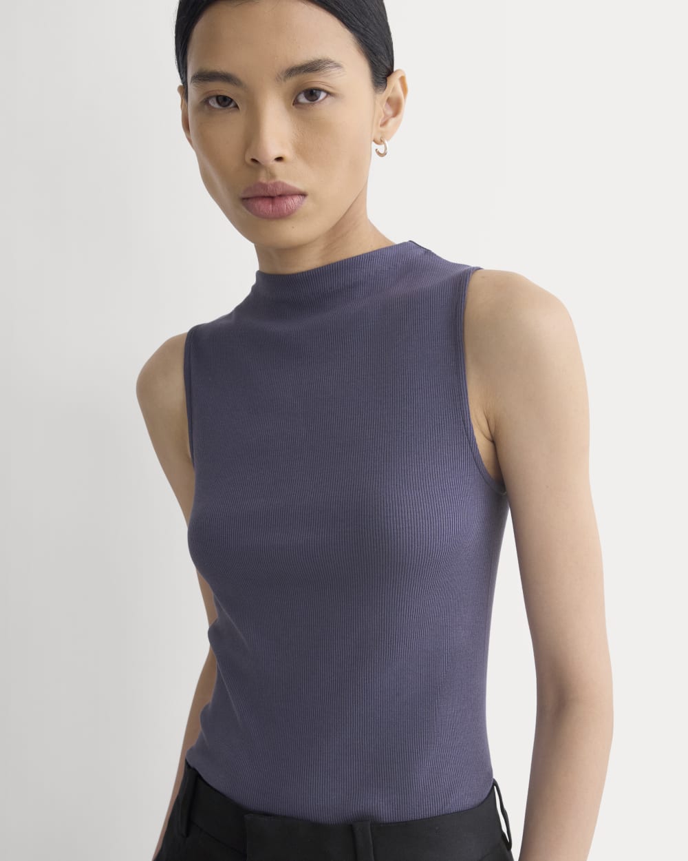 womens-supima-micro-rib-funnel-neck-tank-graystone