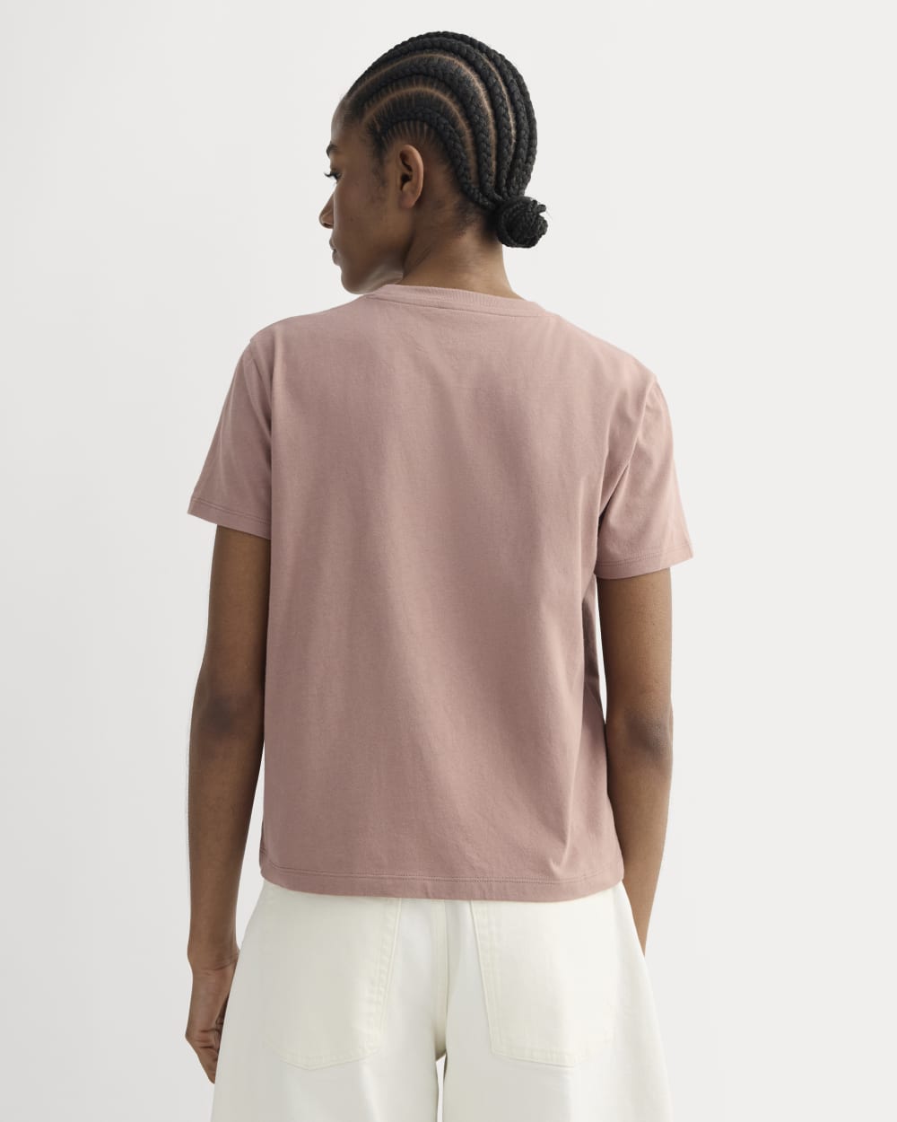 The Box-Cut Tee in Essential Cotton | Bone / Black | No Pocket