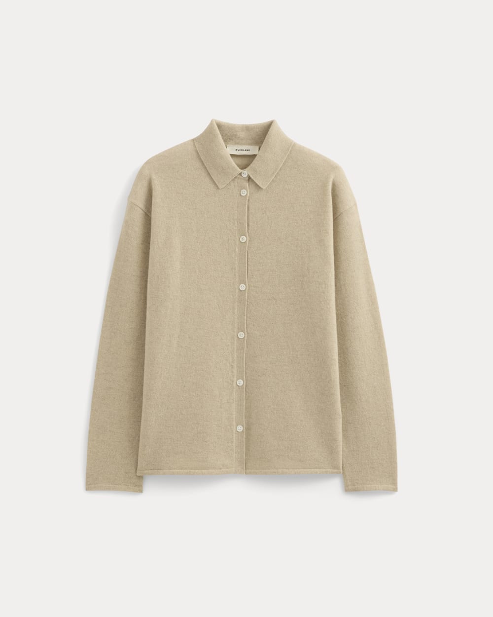 womens-cashmere-button-up-shirt-heather-light-camel | alt