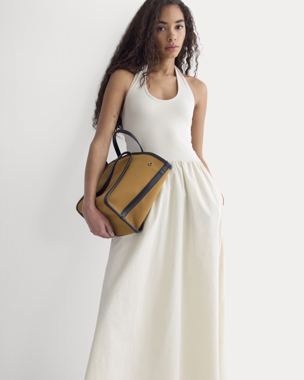 tank top under halter dress KAAREM - Weed Halter Pocket Dress w/ Removable Straps