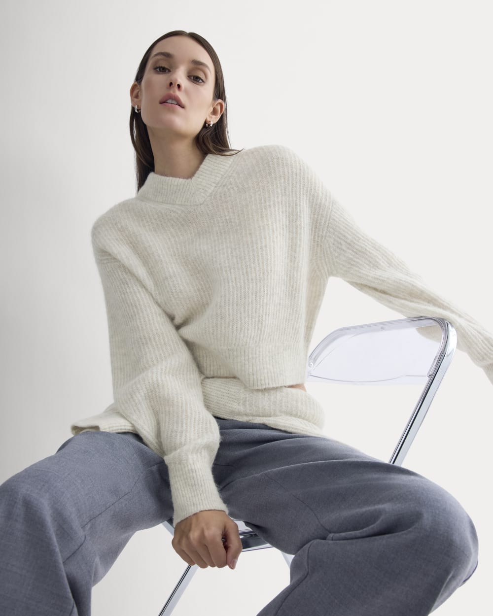 Cropped Cocoon Sweater in Alpaca | Almond – Everlane