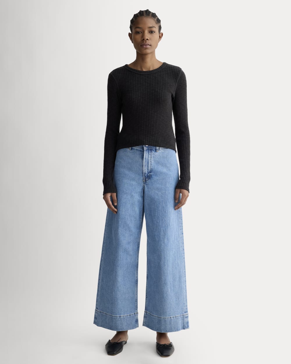 The Cozy Rib Long-Sleeve Tee | Black – Everlane