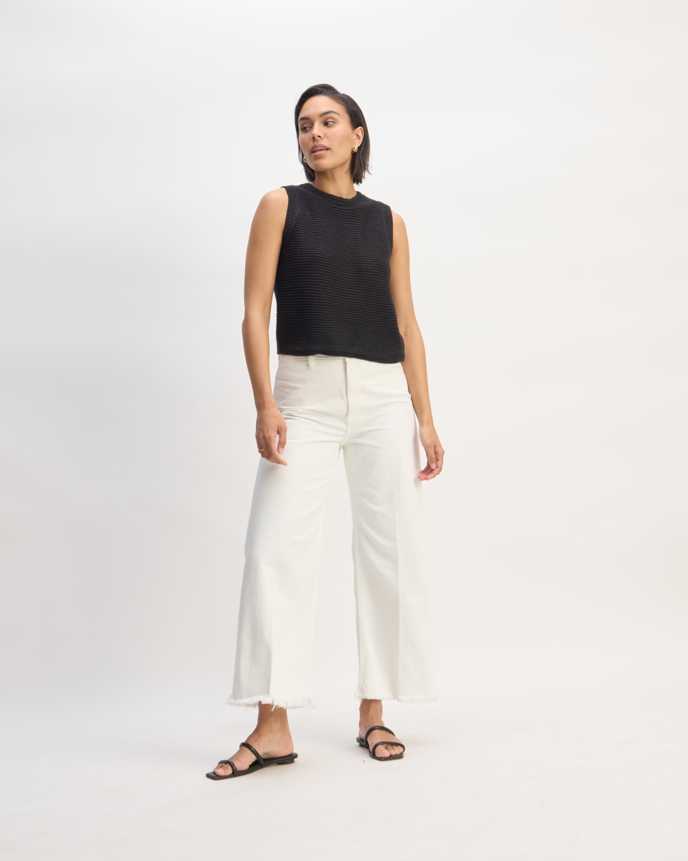 The Organic Cotton Open-Stitch Tank | Black – Everlane