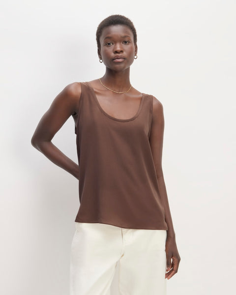 The Scoop Tank in Washable Silk | Cocoa – Everlane