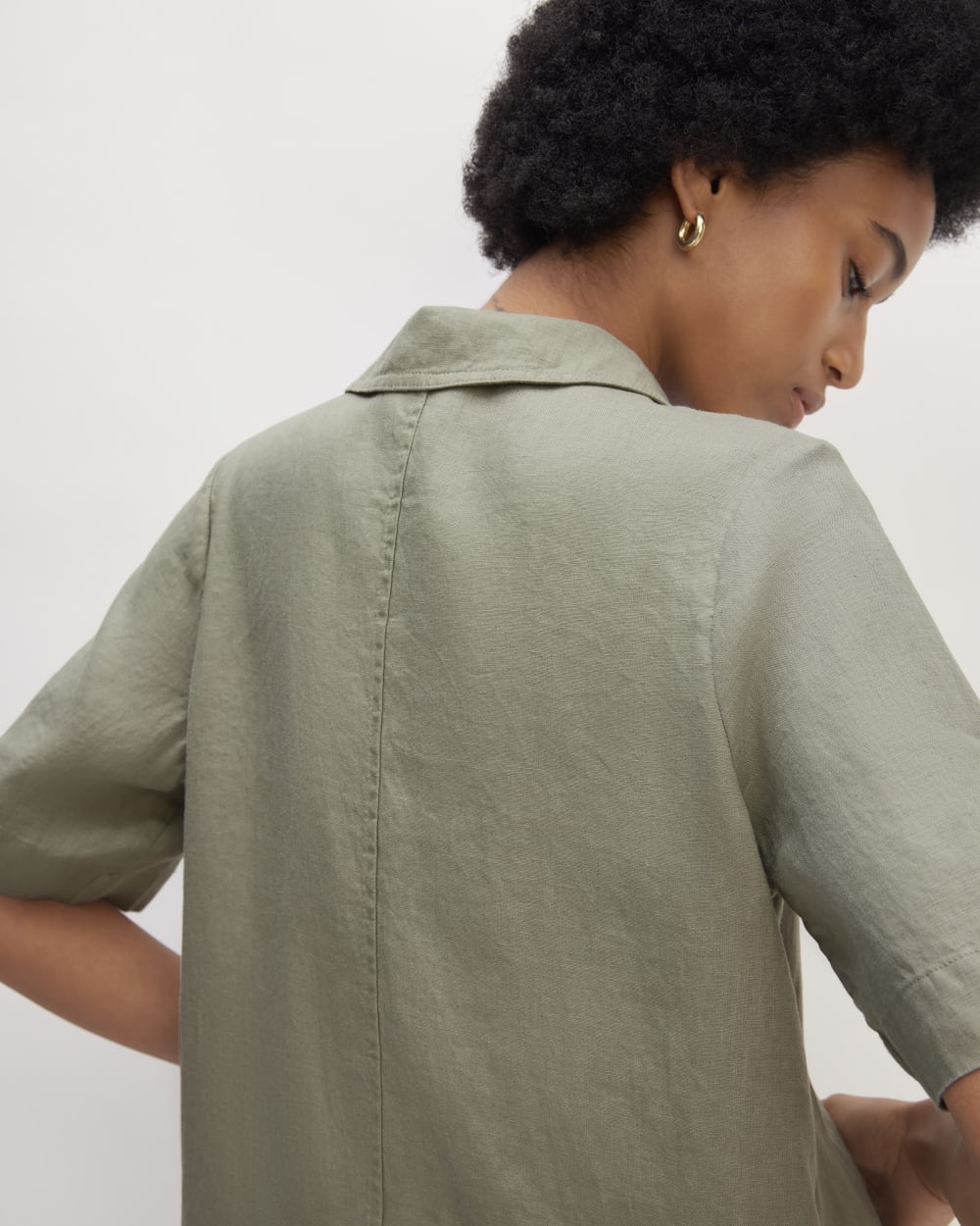 The Shirtdress in Linen | Sage Green Everlane The Shirtdress in Linen | Sage Green Everlane
