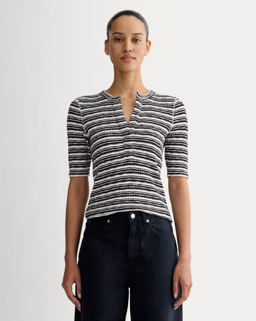 womens-rib-knit-short-sleeve-henley-bone-black | primary