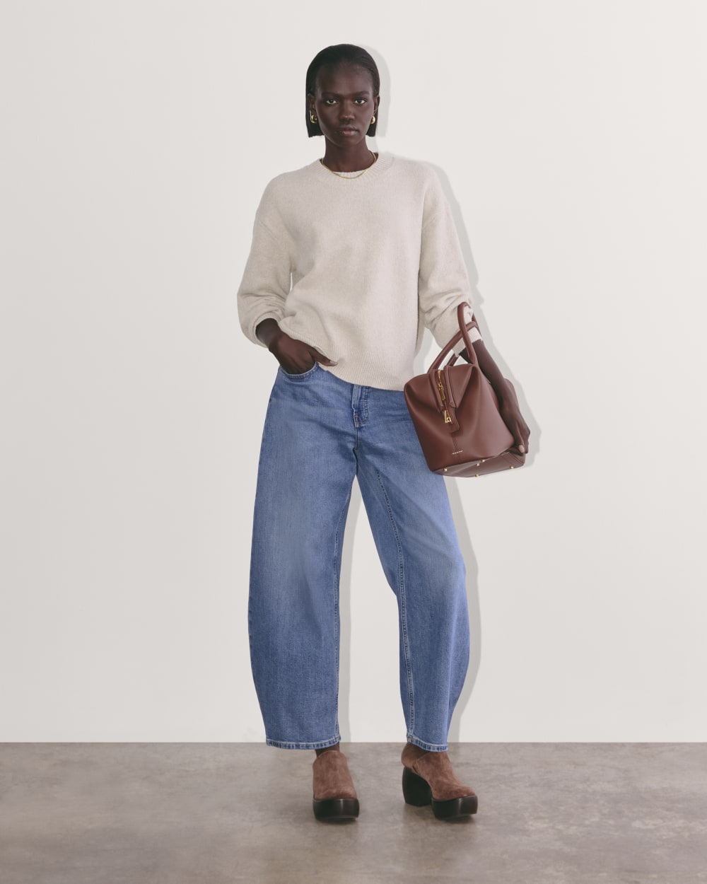 The Cocoon Crew in Plush Cotton | Heather Mushroom – Everlane