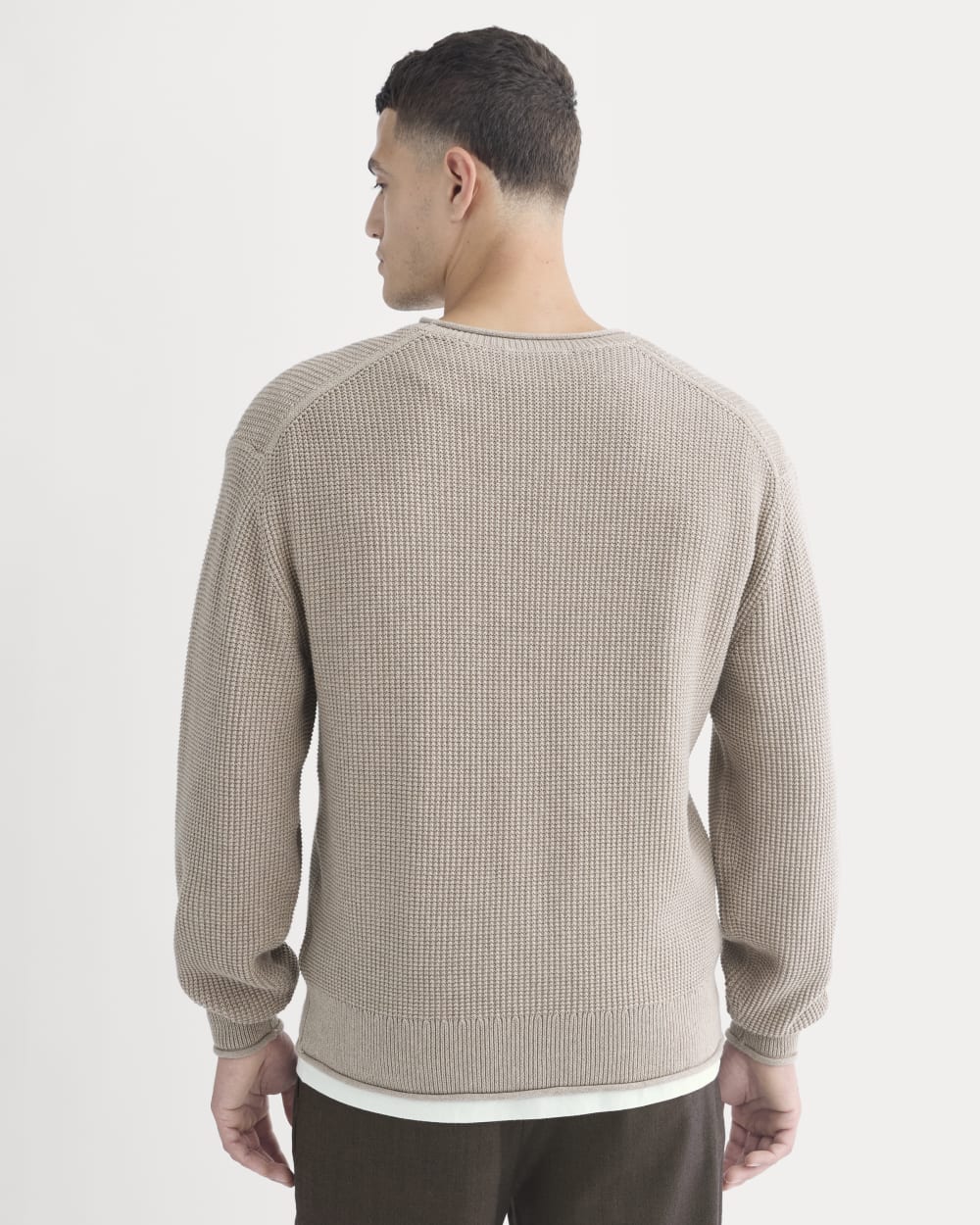 Waffle Rollneck Crew in Everyday Cotton | Heathered Oatmeal – Everlane