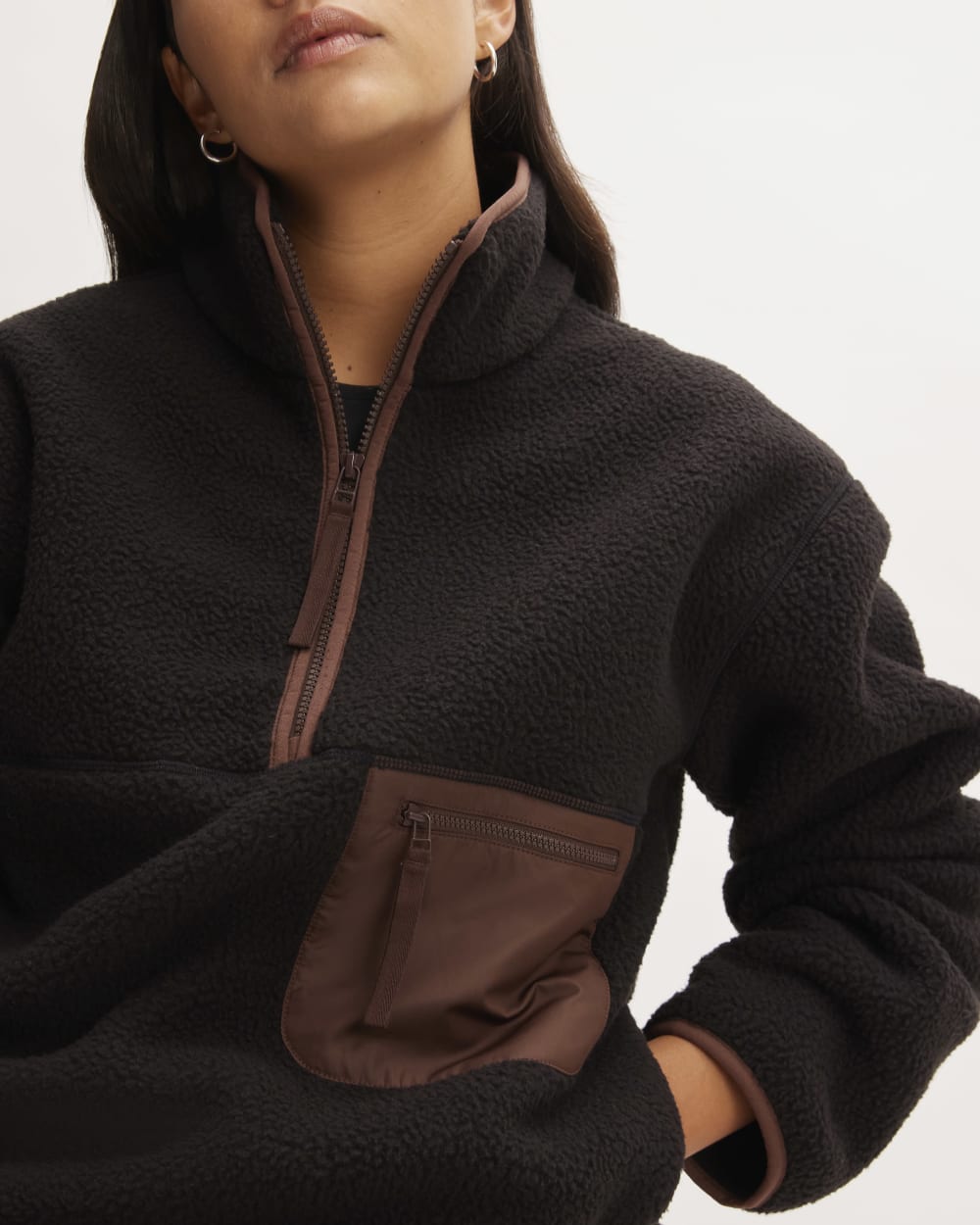 The ReNew Fleece Oversized Half-Zip | Black – Everlane