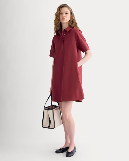 womens-popover-mini-shirtrdress-cotton-pomegranate | primary