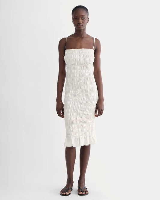 womens-smocked-column-dress-bone | primary