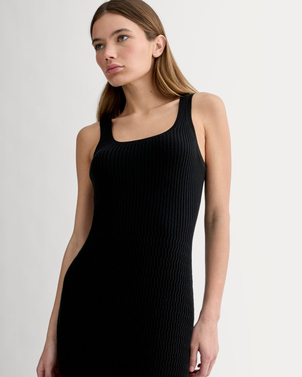 The Crochet Knit Tank Dress | Black Everlane The Crochet Knit Tank Dress | Black Everlane