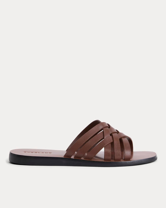 womens-leather-triple-crisscross-sandal-rum | primary