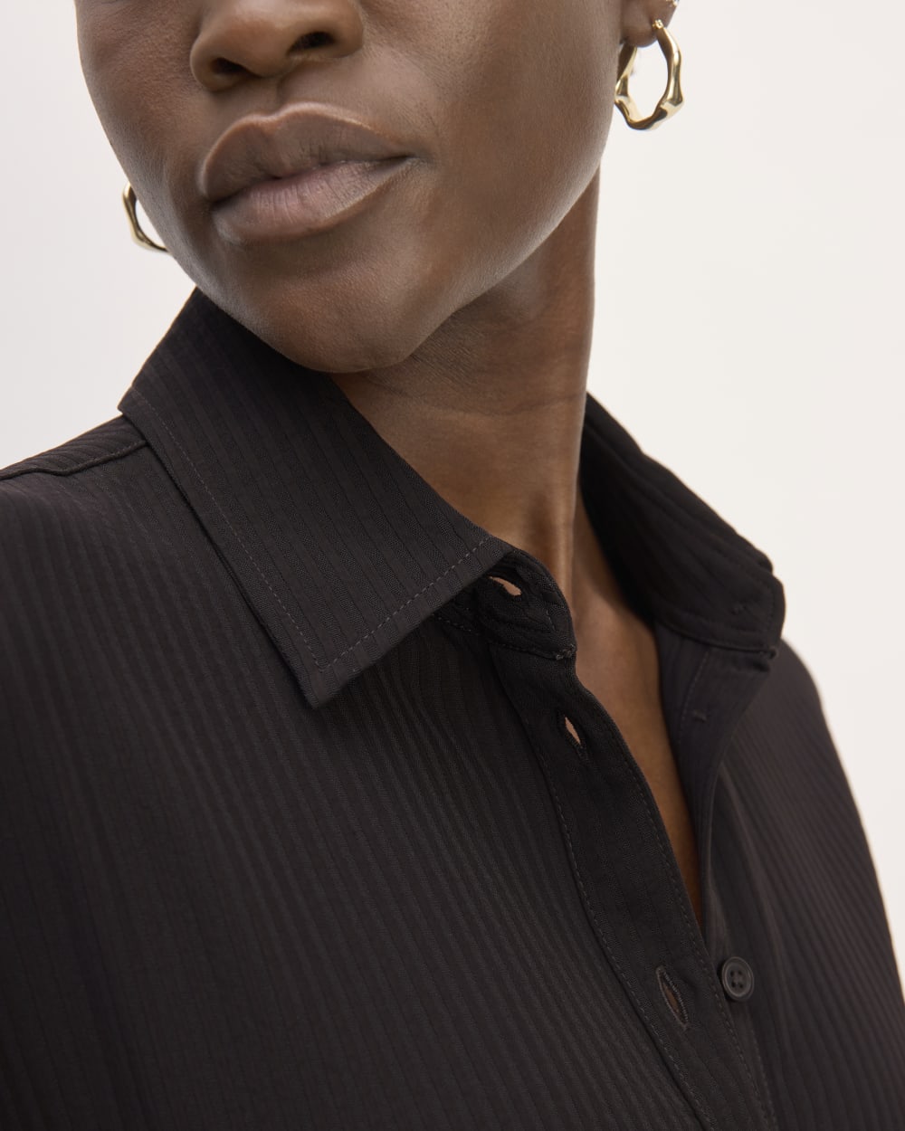 The Mini Jacquard Stripe Shirt Dress | Black – Everlane