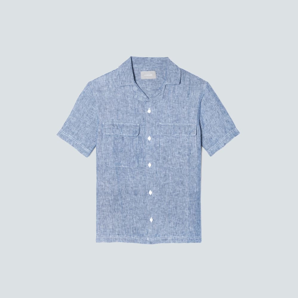 mens-linen-camp-shirt-blue-white-pinstripe | alt