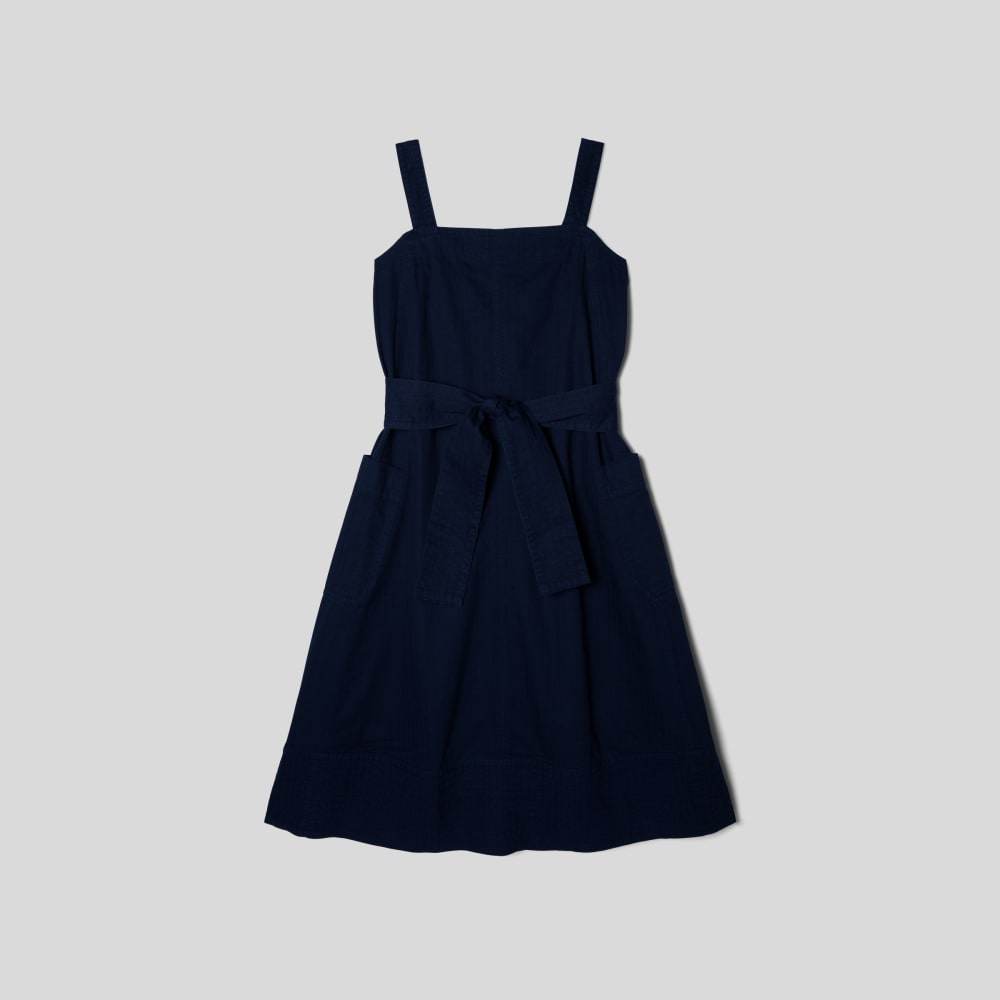 womens-organic-cotton-herringbone-dress-navy | alt