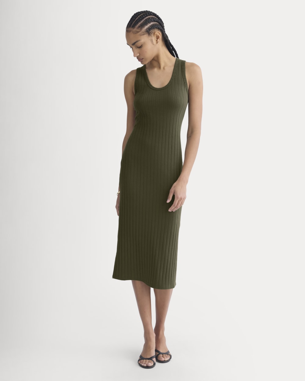 womens-scoop-neck-midi-dress-pointelle-olive-night