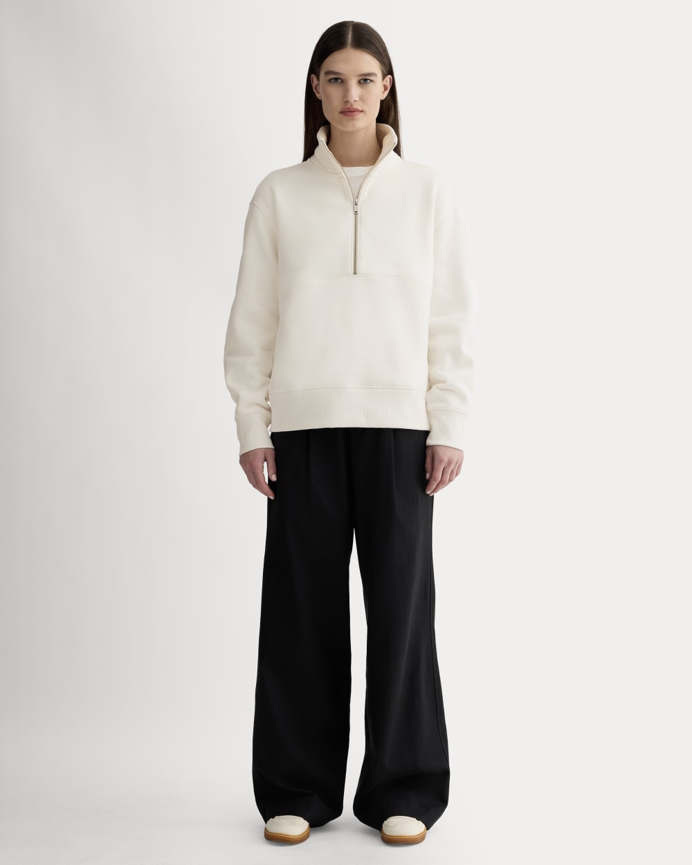 Luxe Fleece Half-Zip Sweatshirt | Bone – Everlane